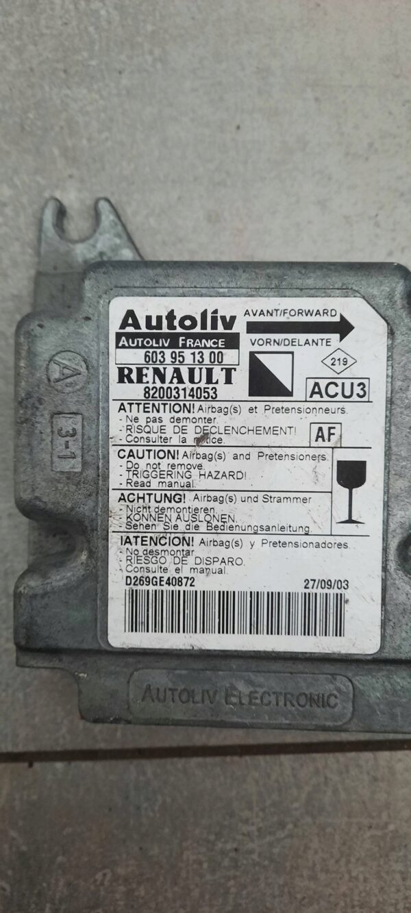 STEROWNIK MODUŁ AIRBAG 8200314053 RENAULT KANGOO