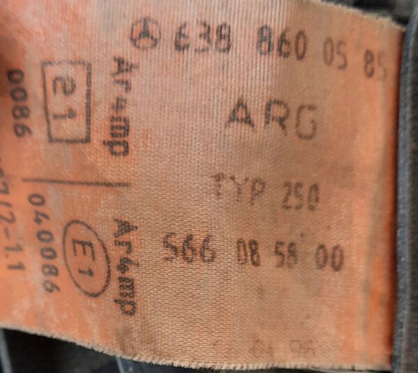 PAS BEZPIECZEŃSTWA PRAWY PRZÓD VITO W638 6388600585