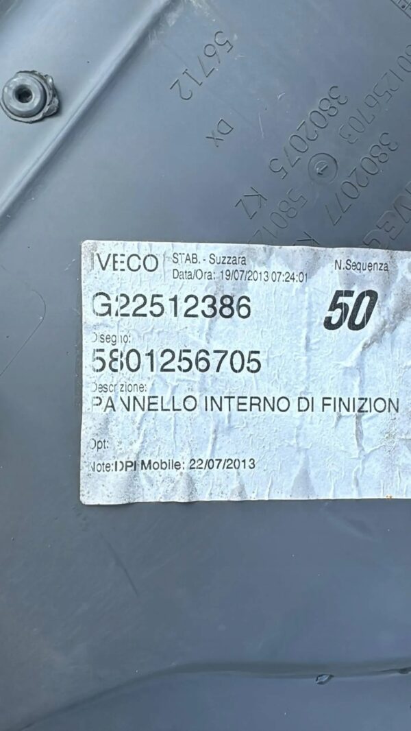 BOCZEK TAPICERKA PRAWA IVECO DAILY 11-14 5801256705