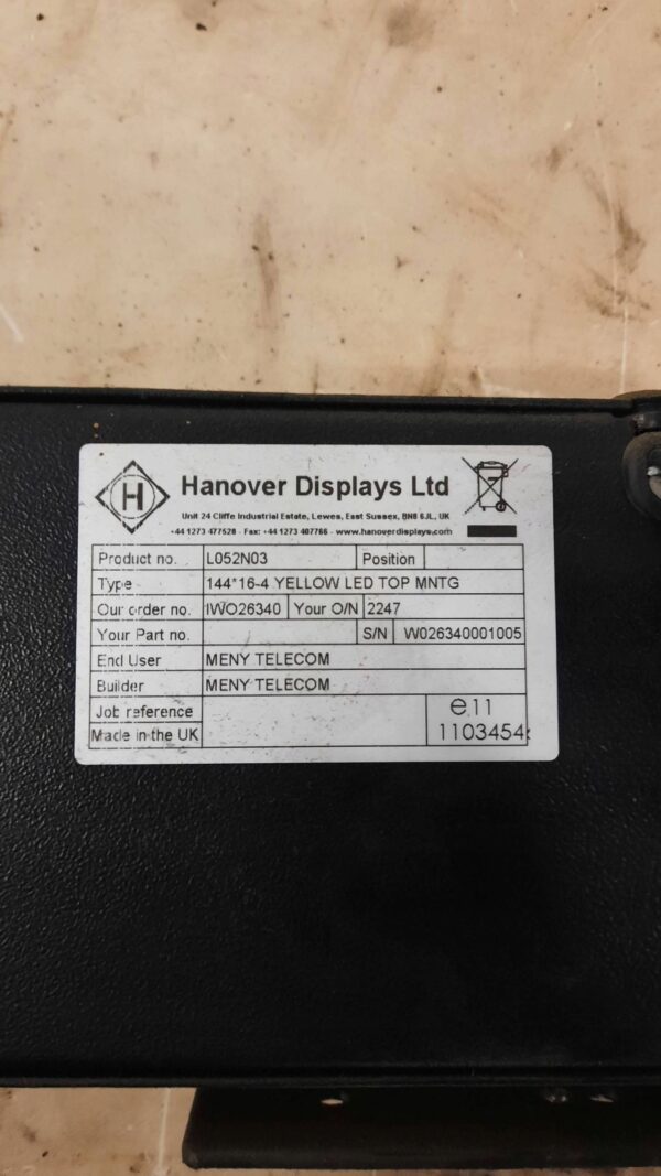 WYŚWIETLACZ DO AUTOBUSU YELLOW LED