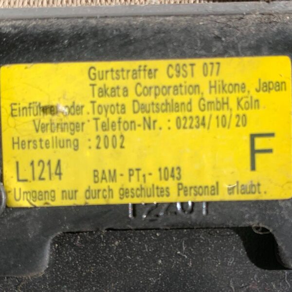 PAS BEZPIECZEŃSTWA FOTELA PRZEDNIEGO TOYOTA AVENSIS